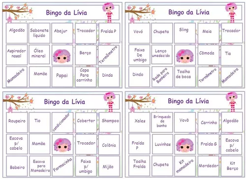 Brincadeiras Chá De Bebê - Bingo 40 Cartelas E Outros Jogos