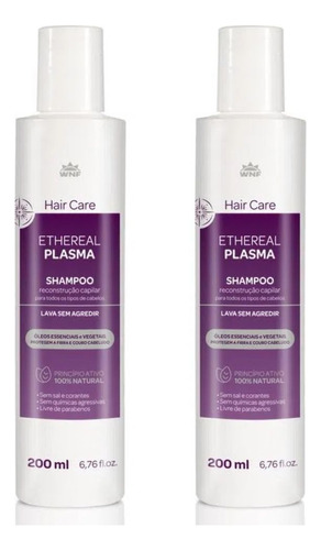  Kit 2 Shampoo Natural Hair Care Ethereal Plasma 500ml Wnf