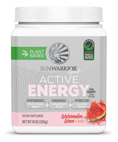 Preentreno Energy 285 G Sandía Sunwarrior Sport Adaptógenos