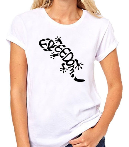 Remera De Mujer Frase Freedom Libertad Diseño Letras