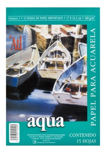 Block Papel Acuarela Watercolour Pintura Arte Aqua 17x24.5