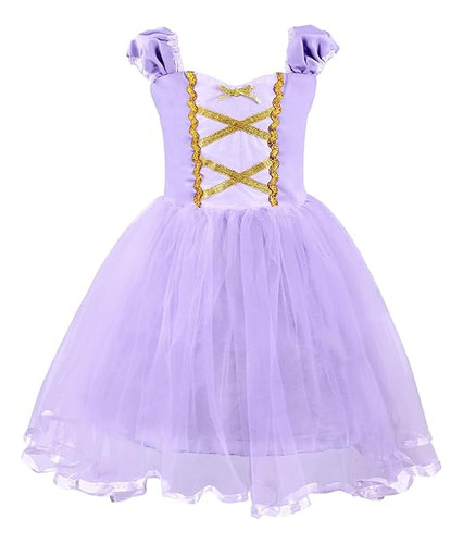 Vestido Princesa Sirena Rapunzel Tiana Para Niñas Pequeñas C