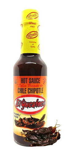 Pack 5u Salsa Picante El Yucateco Chile Chipotle X 150 Ml