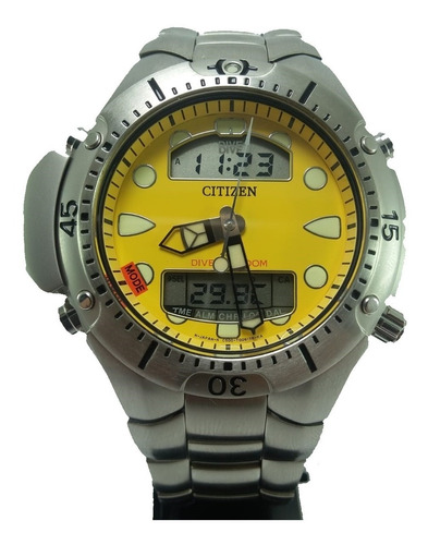 Reloj Aqualand Citizen Aqualand Jp1060 100% original... Color de la correa: acero inoxidable, color del bisel, acero inoxidable, color de fondo: amarillo