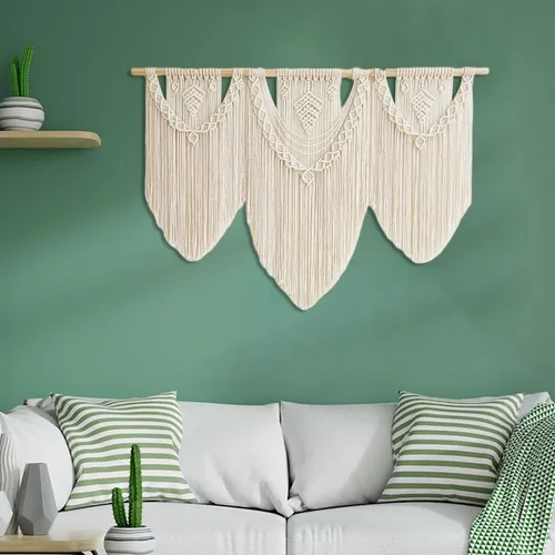 Tapiz Grande De Macramé Para Colgar En La Pared, Tejido A