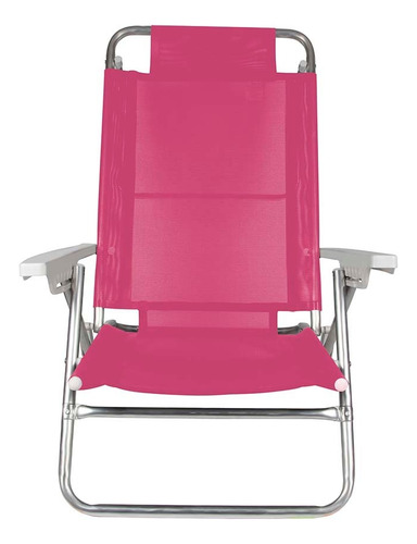 Cadeira Piscina Praia Reclinável 6 Posições Rosa