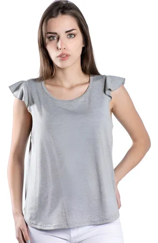 comprar Blusa Remera Volado Con Manga Bombom Viscosa C\u002Flycra