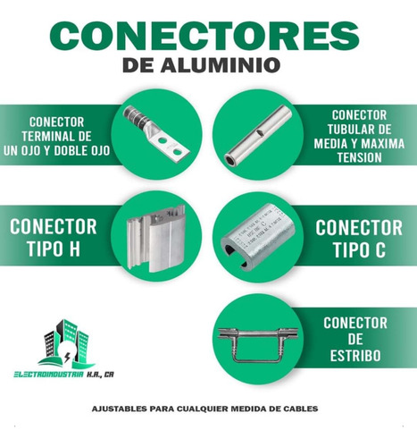 Conectores De Aluminio Ajustable Cualquier Medida De Cable 