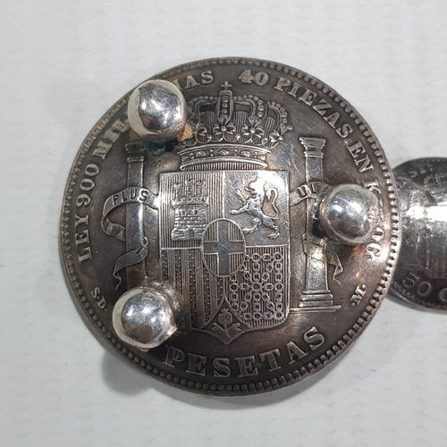 Imagen 3 de 6 de Antigua Moneda Plata Cenicero Arte Escondido 1871 Mag 59808