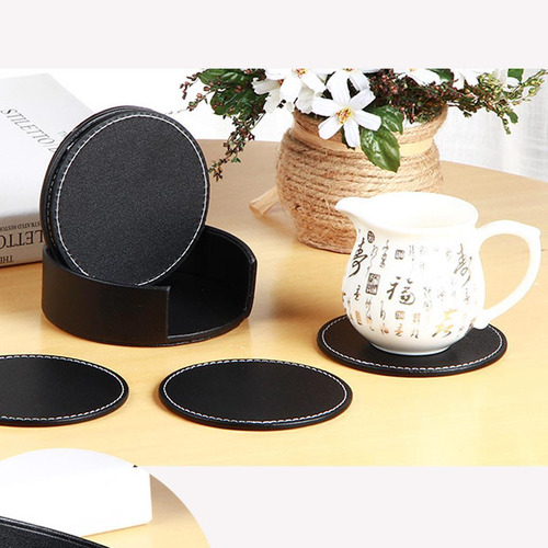 Posavasos De Material Cuero Mantel Individual Taza De Té Y