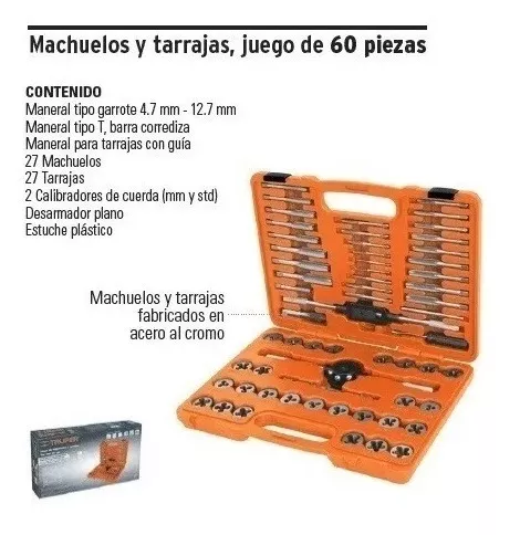 Juego machos y terrajas milimetricas