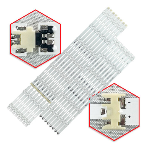 Kit 16 Barras de Led Compatível Un65mu6100 65ju6000/6500/700 Televisão 65 Polegadas Pci Eletroparts