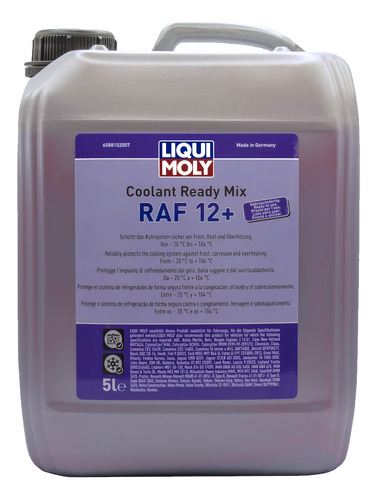 Anticongelante Raf12+ Listo P/usar 5l Refrigerante Liqui Mol