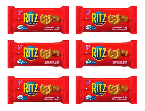 Ritz Galletas Saladitas Tostaditas Original Paquete X6 Uds