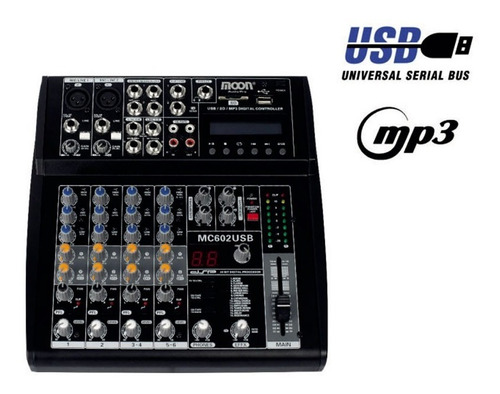 Consola Mixer 6 Canales Moon Mc602 Usb 16 Efectos - La Roca