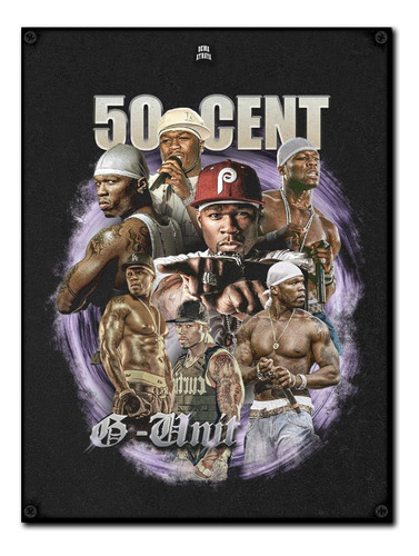 #1173 - Cuadro Decorativo Vintage - 50 Cent Rap Poster 