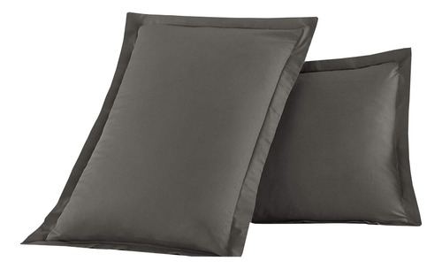Elegant Comfort Lujosas Fundas De Almohada De 2 Piezas De M. Color Gris
