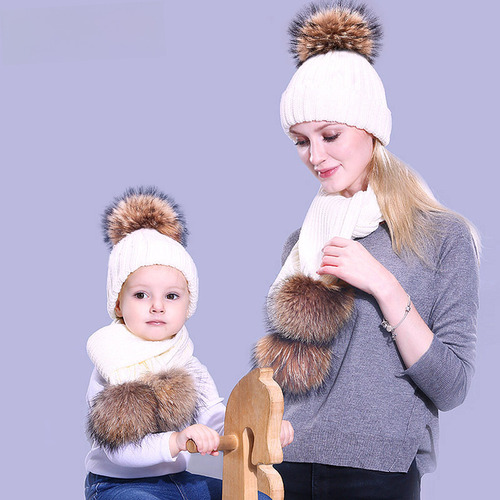 Conjunto De Gorro De Punto Para Padres E Hijos, Gorro De Pun