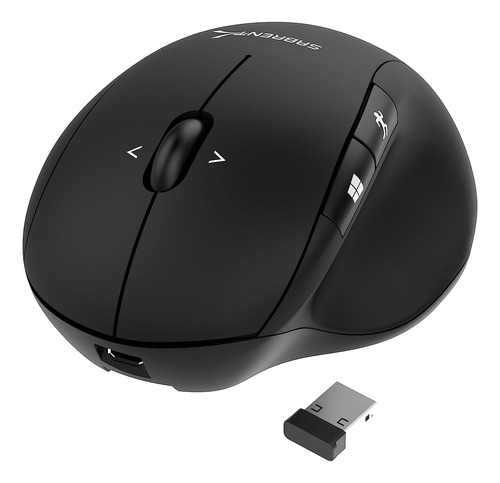 Ratón Inalambrico Ergonomico Recargable 2,4 Ghz | Negro