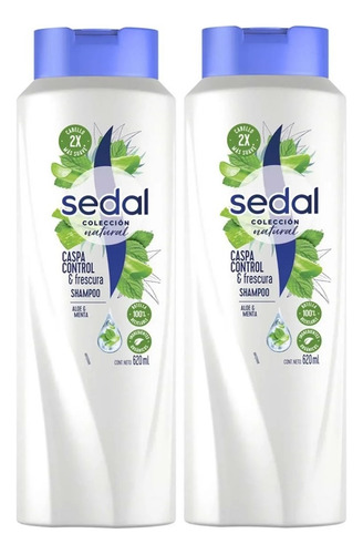 2 Shampoo Sedal Control Caspa Y Frescura Aloe Y Menta 620ml