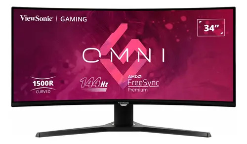 Monitor Gamer Curvo Viewsonic 34" Omni 180hz 1ms Qhd negro