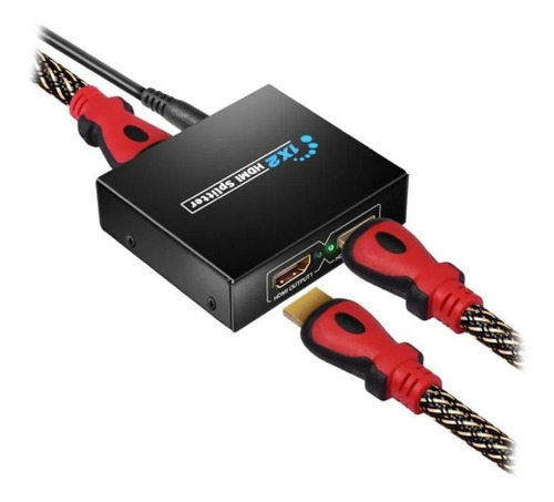 Multiplicador Splitter Hdmi 1 Entrada X 2 Salidas + Hdmi 3mt