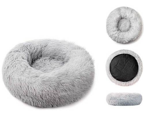 Cama Puff Plushy Para Perro Y Gato Antiestres 90cm