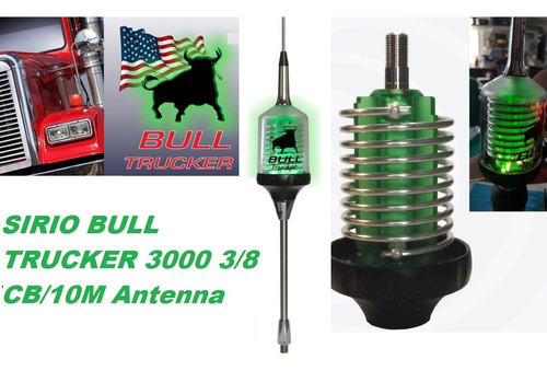 Sirio Bull Trucker Cb Mobile Antena Eje  led Verde