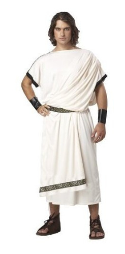 Disfraz Talla Única Para Hombre De Toga Color Crema