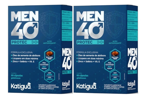Kit 2 Men 40 Protec 640mg 60 Caps Katiguá Sabor Sem Sabor