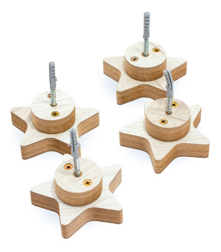 Imagen 5 de 8 de Perchero De Pared Estrellas X 4 Escandinavo Nordico