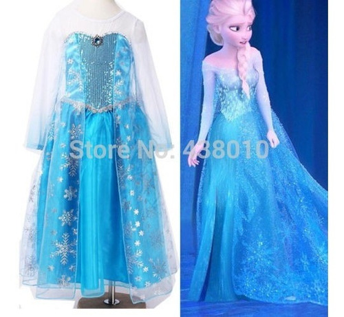 Vestido Frozen- Fantasia -rainha Elza- Com Capa