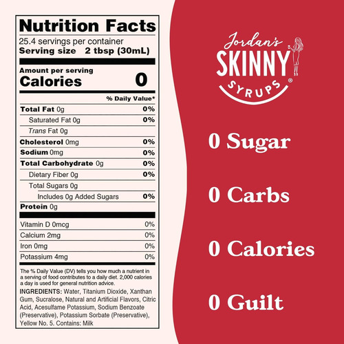 Jarabe Para Bebidas Sabor Rompope Skinny Syrups Eggnog 750ml
