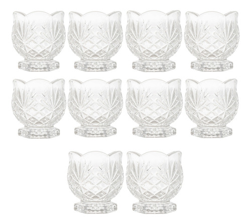 Kit 10 Porta Talheres De Cristal Mesa Posta Para Colher De C