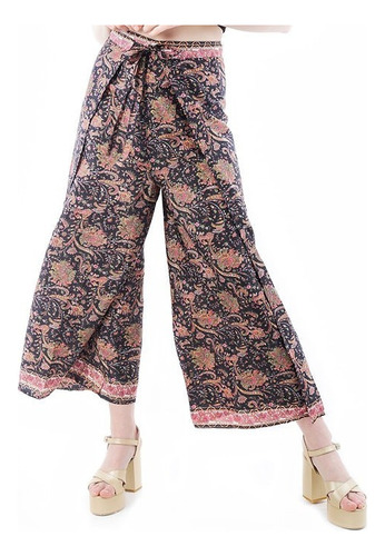 Pantalón Wrap  India Chic Graphic Black