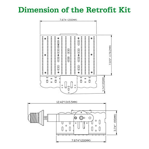 Shoebox Retrofit Kit Led Metal Halide Replacement Mogul Luz