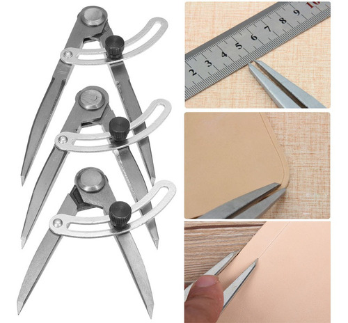 Dibujo Medida Calibre Destancia Compás Divesor Cuero Artesan