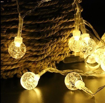 Luces Guirnalda Led Bolitas Cristal Calida Led 4 Mtrs A 220v