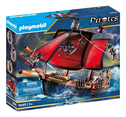 Playmobil  Pirates Large Floating Pirate Ship With Cann
