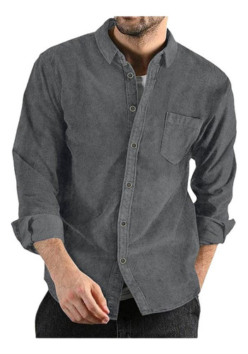Camisa De Manga Larga Con Botones De Pana Para Otoño-inviern