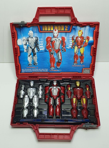 Iron Man Tri Armor Suitcase Maletín Mega Bloks Game Happy