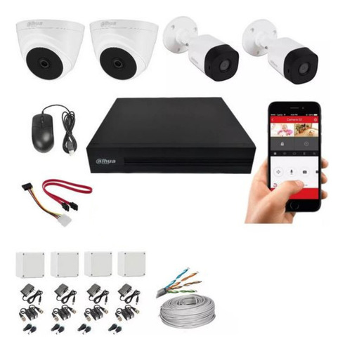 Kit Camaras De Seguridad Dahua 2 Mpx-dvr 4ch+4cam 