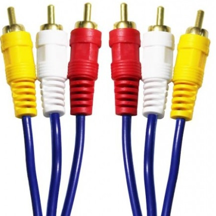 Imagem 2 de 2 de Cabo Rca 3x3 Azul Gold 10mts