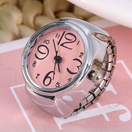 Reloj Con Anillo De Dedo Para Mujer, Pulsera Analógica De Cu