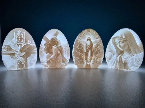 Escultura Pascuas Original De Jesucristo Litofania Oferta Blanco