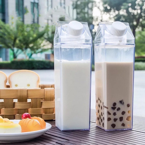 Botella De Agua De Cartón De Leche Transparente Cuadrada De