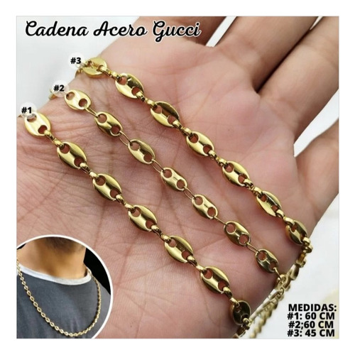 Cadena Guccy Unisex Acero Inoxidable 