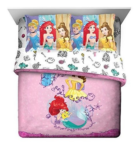 Juego De Sabanas Disney Princesas Para Niños 137x190 Cms