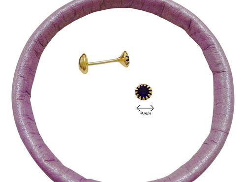 Imagen 2 de 10 de Aros Abridores Oro Gold Filled 14k Piedra Azul Vanesa Duran