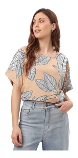 Blusa Remera Lino Estampado Talles Grandes Especial L,xl,xxl